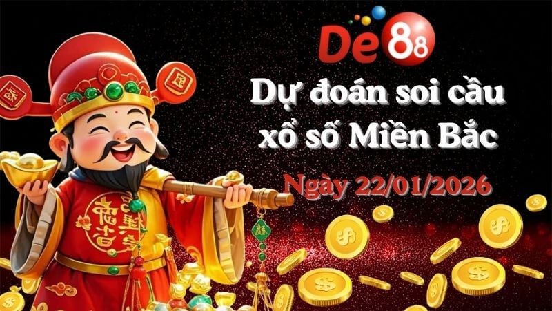 DE88 Dự đoán xổ số miền Bắc hôm nay ngày 22/01/2026 [Đỉnh Nhất]